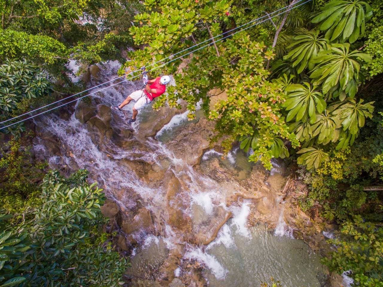 Climb and Zipline Over Dunns River Falls
